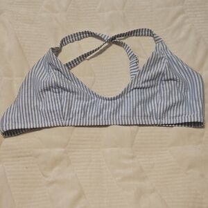 Old Navy Blue and White Striped Bikini Top